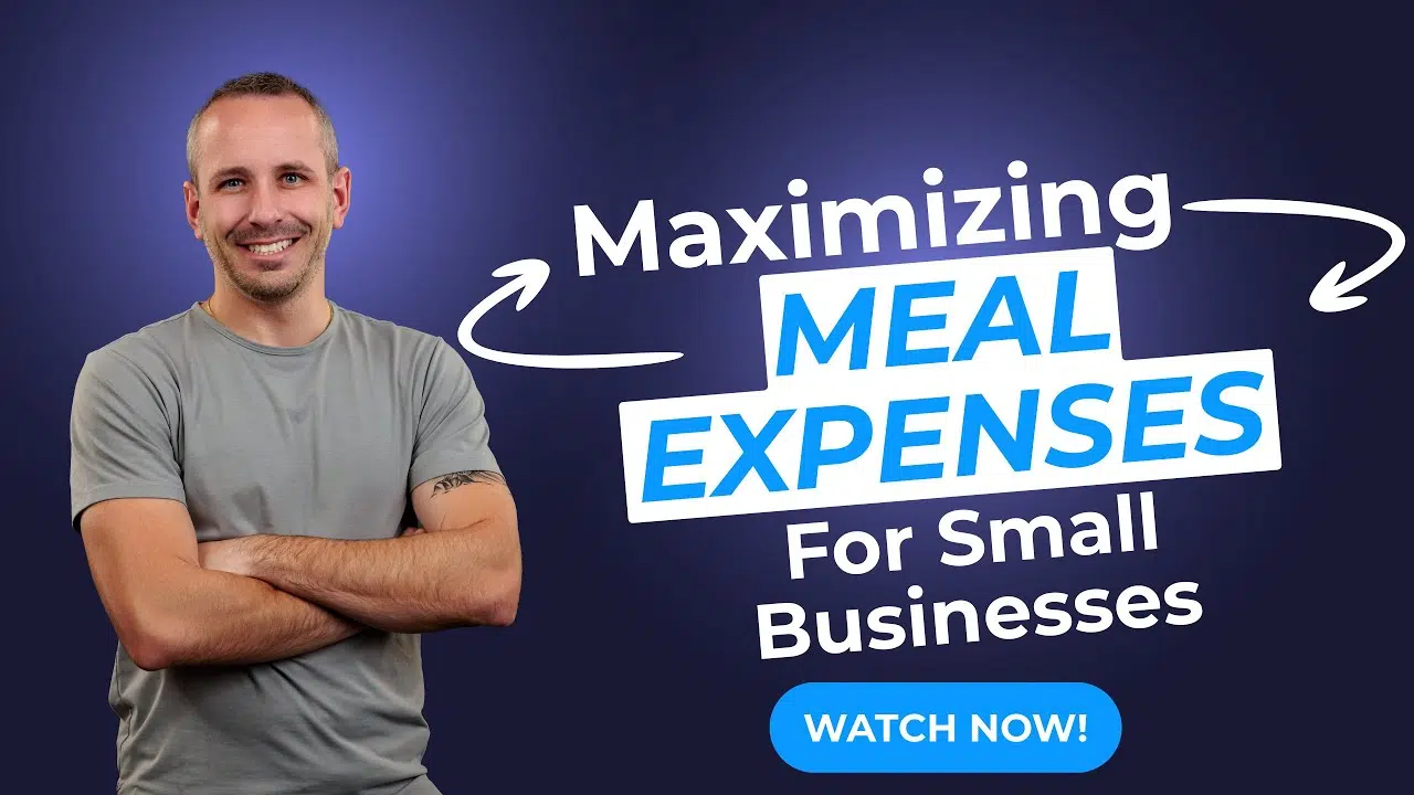 Small business owner calculating meal expense deductions for tax purposes